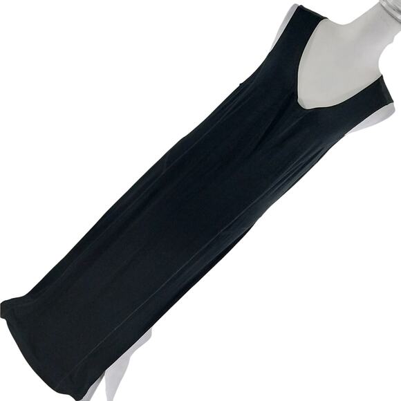 CHICO'S TRAVELERS! LUXE BLACK NO WRINKLE TANK STYLE MAXI DRESS, SLEEVELESS! SZ M - Picture 1 of 11